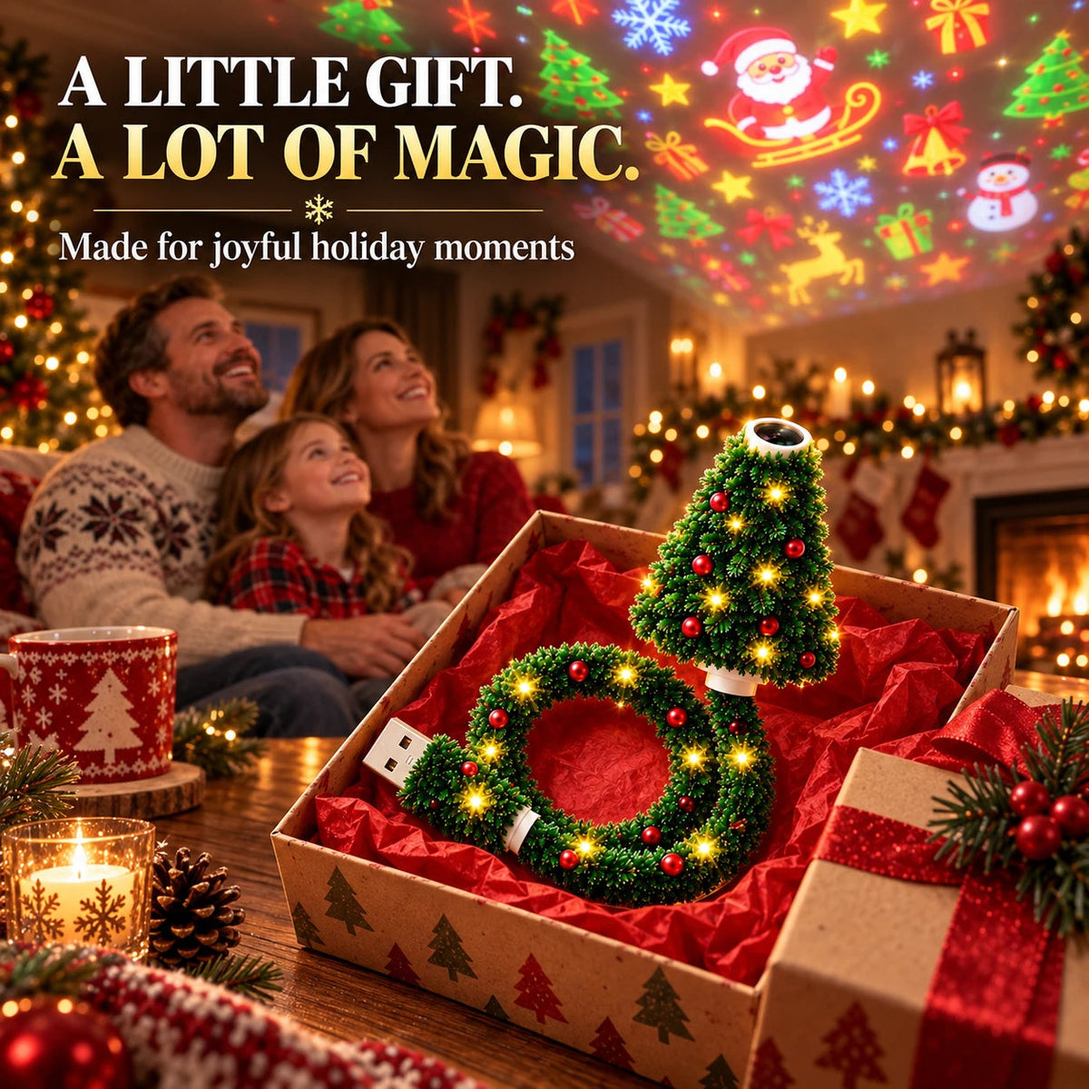 💯 Last day 50% OFF - 🎄Magical Christmas Tree USB Projector Light
