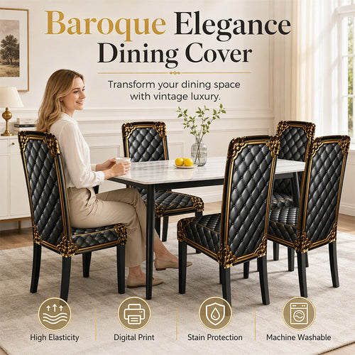 🪑 LIMITED-TIME 50% OFF ✨ Washable Baroque Chair Cover — Stretch Fit, Royal Gold Pattern