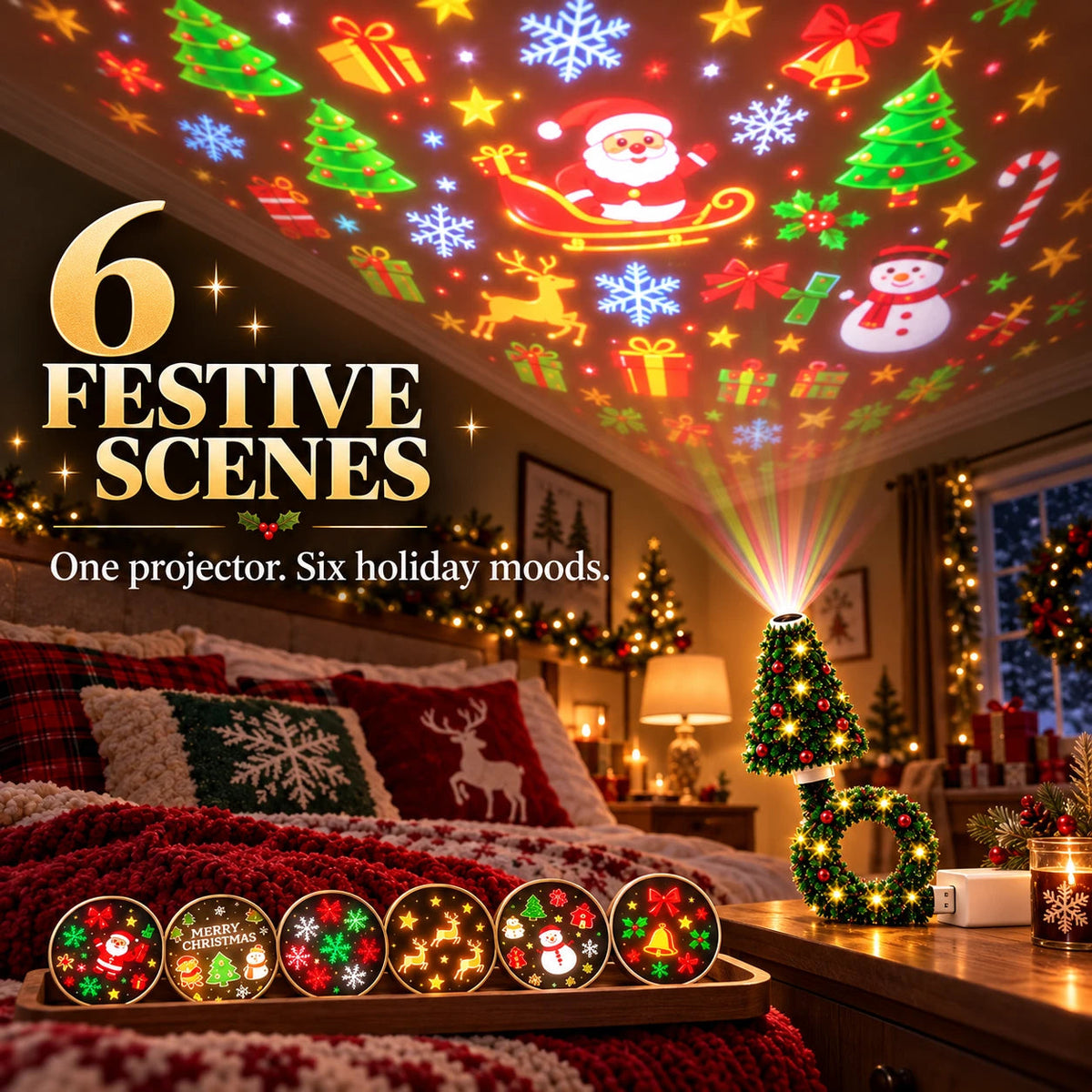 💯 Last day 50% OFF - 🎄Magical Christmas Tree USB Projector Light