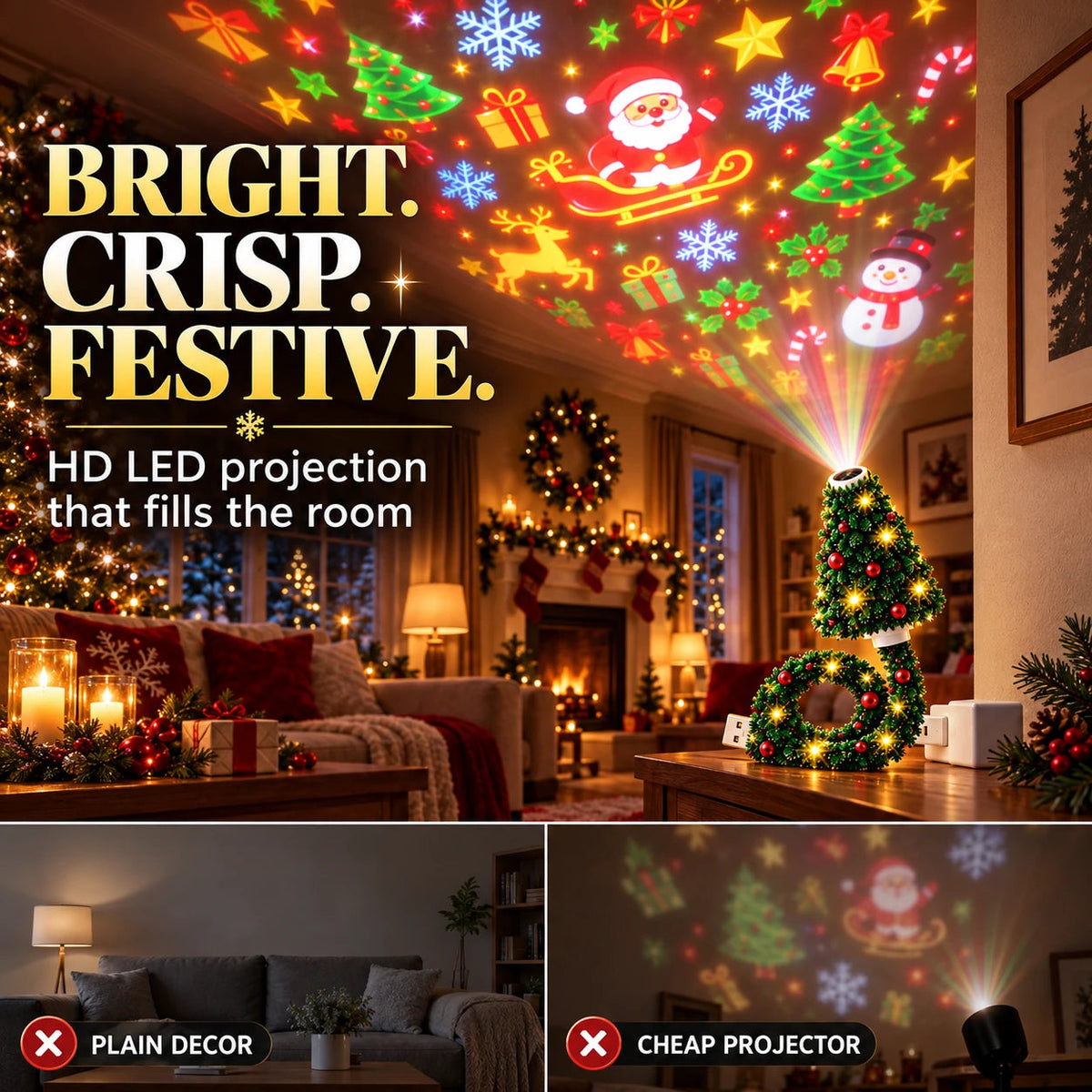 💯 Last day 50% OFF - 🎄Magical Christmas Tree USB Projector Light