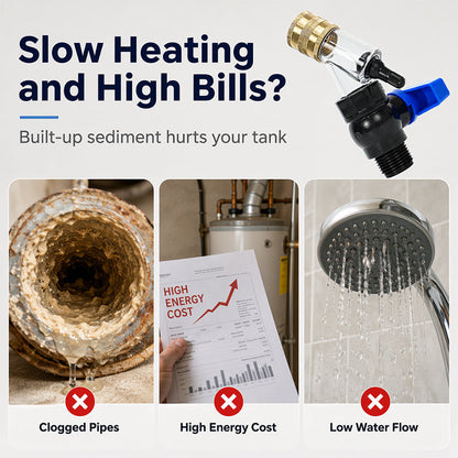 Universal Water Heater Cleaning Kit – Chemical-Free Sediment Remover with Rubber Gaskets