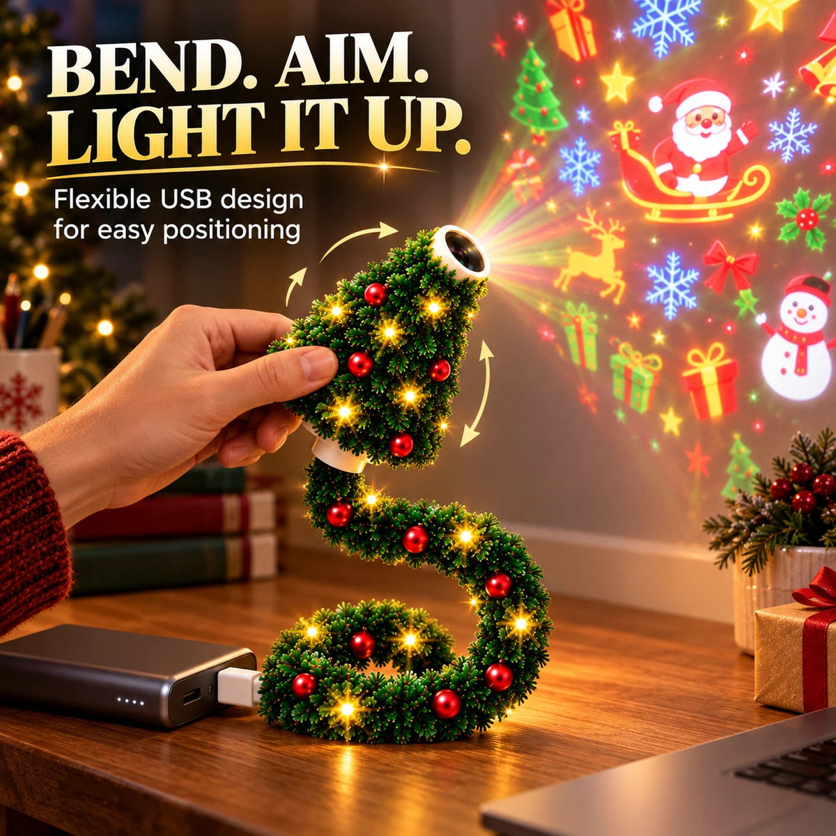 💯 Last day 50% OFF - 🎄Magical Christmas Tree USB Projector Light