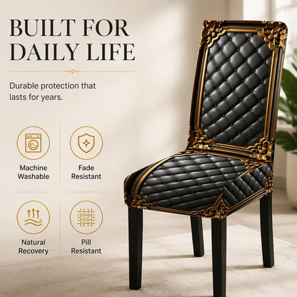 🪑 LIMITED-TIME 50% OFF ✨ Washable Baroque Chair Cover — Stretch Fit, Royal Gold Pattern