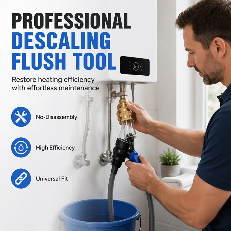 Universal Water Heater Cleaning Kit – Chemical-Free Sediment Remover with Rubber Gaskets