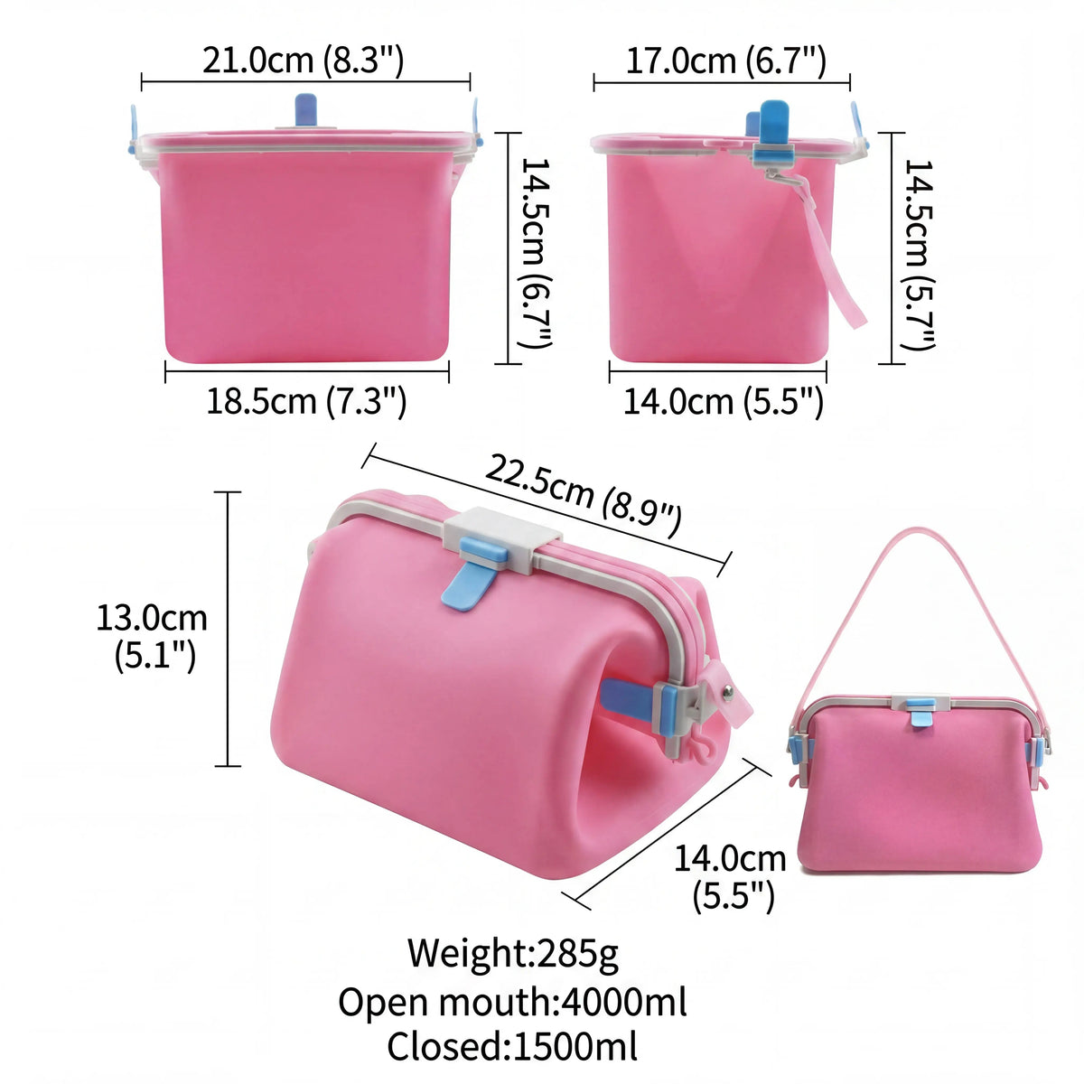 Women's Beach Tote | Silicone Pool Fashion Gym Bag | Silky PA66 nylon , Foldable , Waterproof , Sandproof , Heat-Resistant , Three-Buckle Design