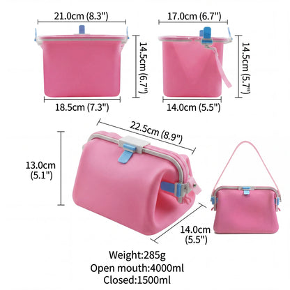 Women's Beach Tote | Silicone Pool Fashion Gym Bag | Silky PA66 nylon , Foldable , Waterproof , Sandproof , Heat-Resistant , Three-Buckle Design