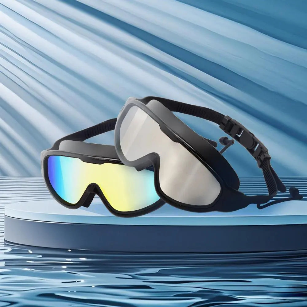 Swim Goggles - Wide View Anti-Fog & UV, No Leaking Swim Glasses for Men, Women, Kids Swimming