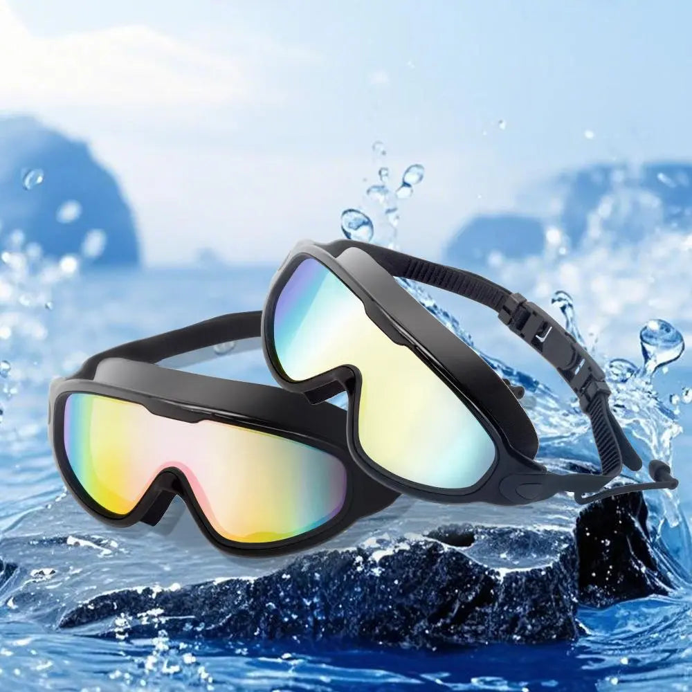 Swim Goggles - Wide View Anti-Fog & UV, No Leaking Swim Glasses for Men, Women, Kids Swimming