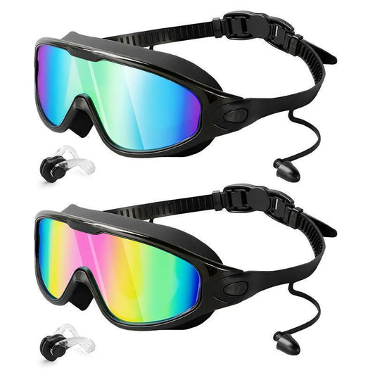 Swim Goggles - Wide View Anti-Fog & UV, No Leaking Swim Glasses for Men, Women, Kids Swimming