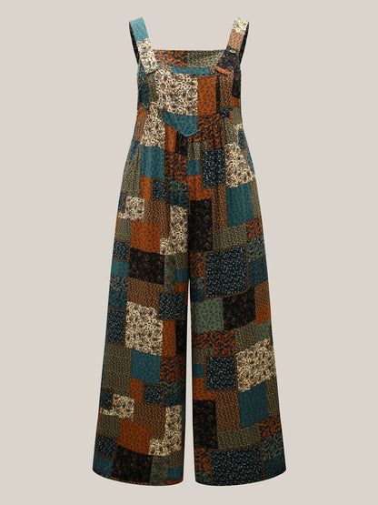 Plus Size Strapless Rayon Jumpsuit, Boho Multicolor Paisley Print Pocketed Maxi,Curvy Clothing for Women, Strapless Denim Jumpsuit, Casual Fitted Jumpsuit
