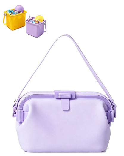 Women's Beach Tote | Silicone Pool Fashion Gym Bag | Silky PA66 nylon , Foldable , Waterproof , Sandproof , Heat-Resistant , Three-Buckle Design